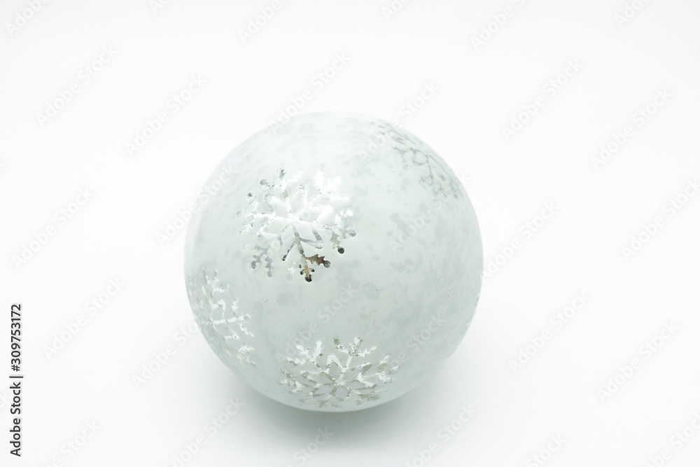 christmas ball tree decoration silver isolated on white background christmas ball tree decoration silver isolated on white background