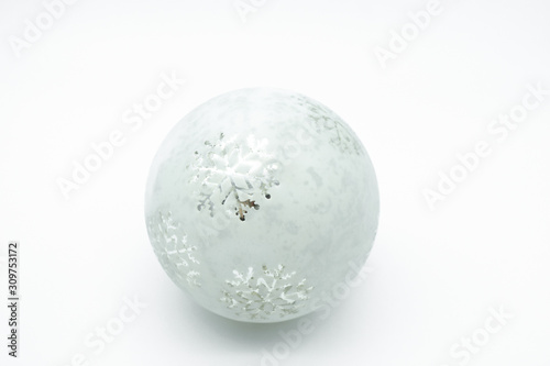 christmas ball tree decoration silver isolated on white background