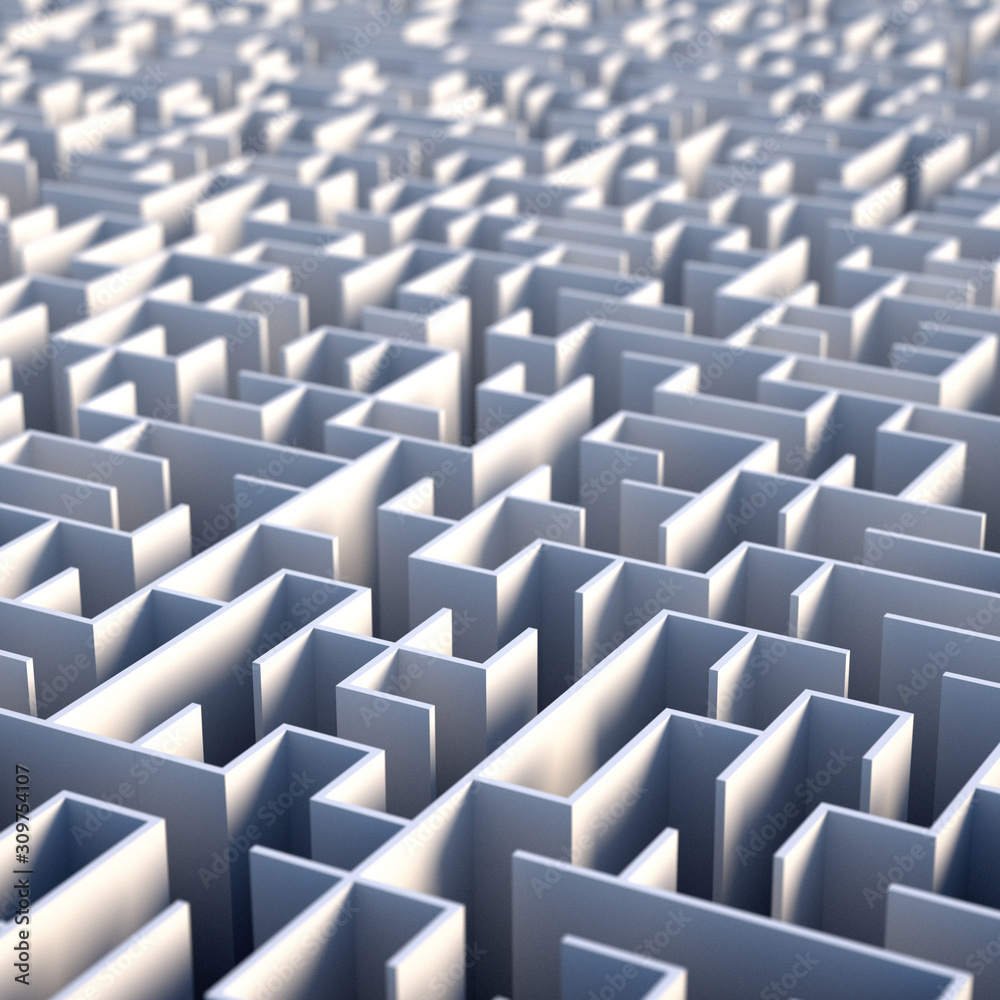 Infinite maze, choices and challenge theme; original 3d rendering illustration Infinite maze, choices and challenge theme; original 3d rendering illustration