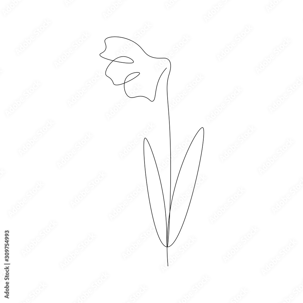 Flower outline, floral design vector illustration Flower outline, floral design vector illustration