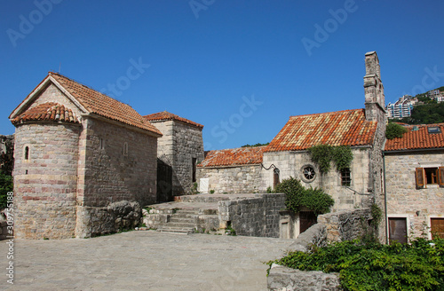 Citadel in old town in Budva one of medieval cities on Adriatic sea, Montenegro