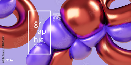 Modern 3D render background. Asbtract shapes and materials composition. Eps10 vector.