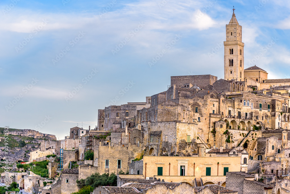 Amazing landscape with Matera, Italy - European capital of culture in 2019.