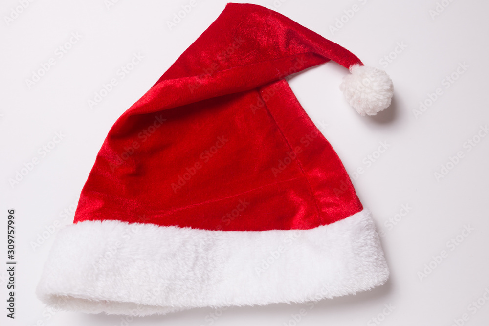 Santa hat for New Year on a white background Santa hat for New Year on a white background