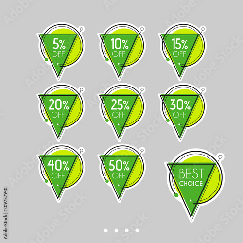Set of sale stickers. Colorful abstract design.