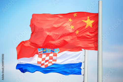 Flags of China and Croatia