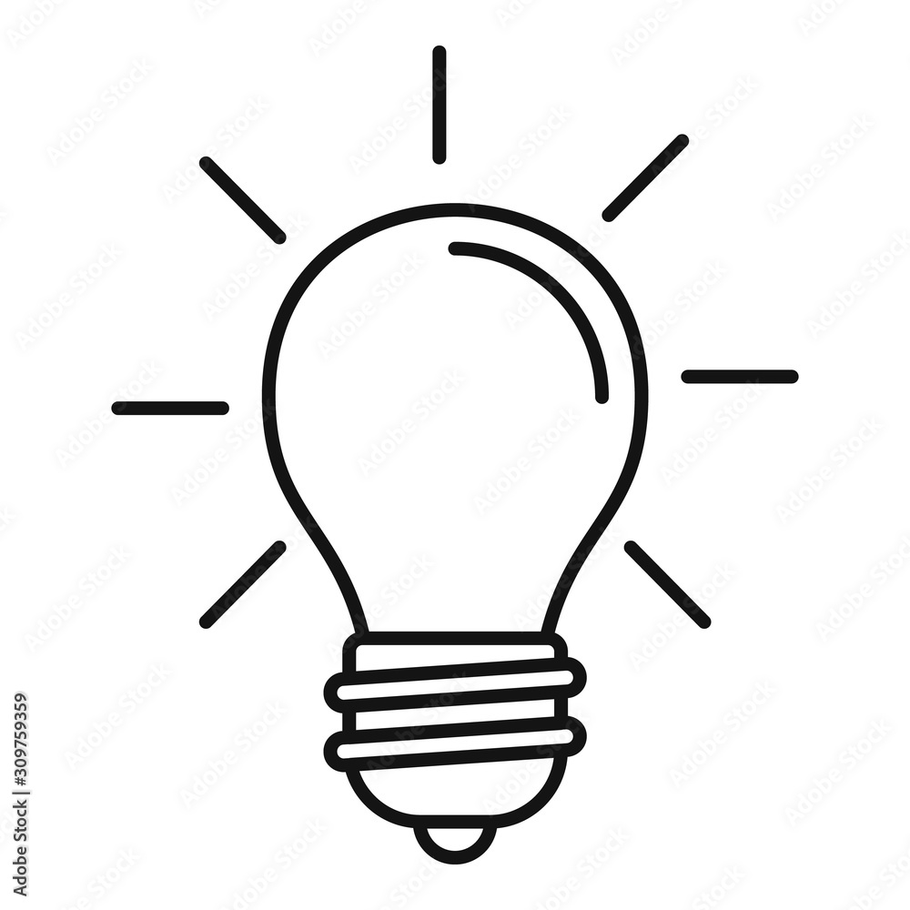 Physics bulb idea icon. Outline physics bulb idea vector icon for web design isolated on white background Physics bulb idea icon. Outline physics bulb idea vector icon for web design isolated on white background