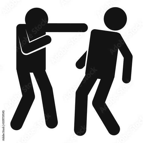 Street violence fight icon. Simple illustration of street violence fight vector icon for web design isolated on white background