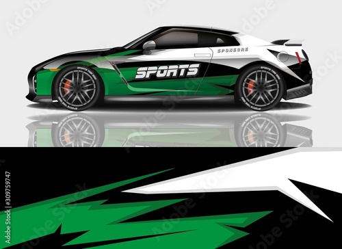 sport car decal wrap design vector