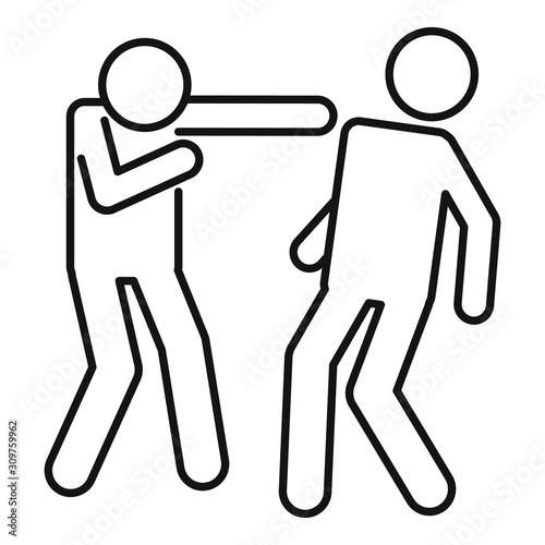 Street violence fight icon. Outline street violence fight vector icon for web design isolated on white background