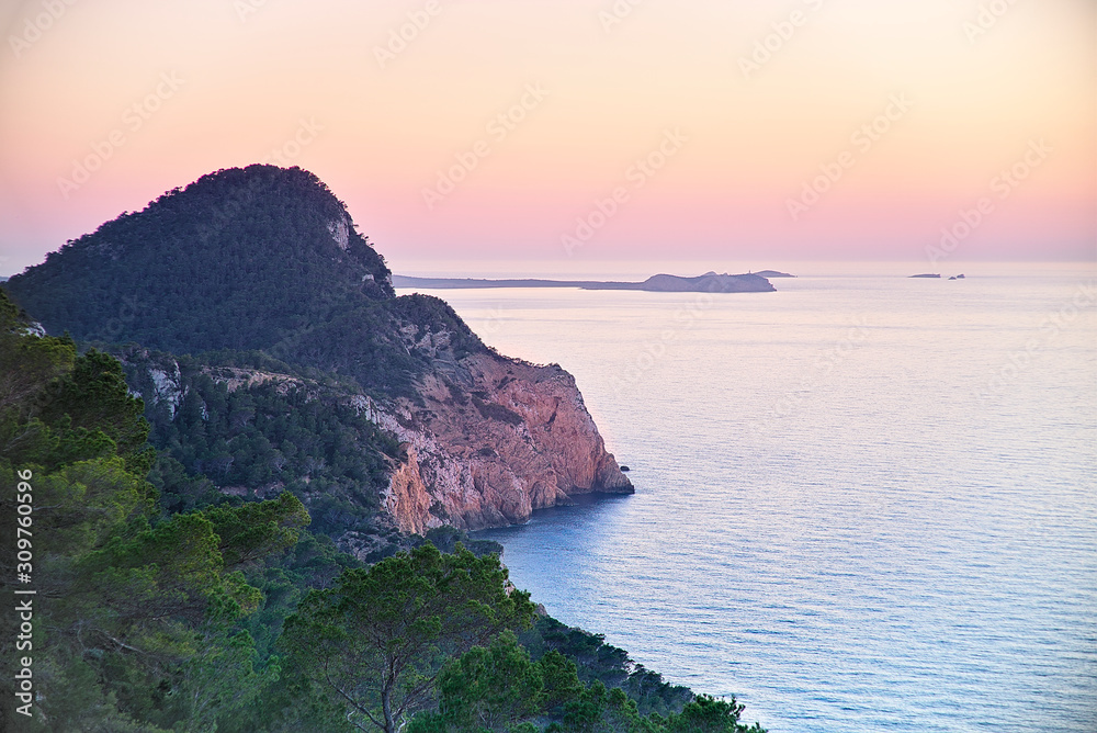 Coast of Sant Antoni de Portmany village, Ibiza