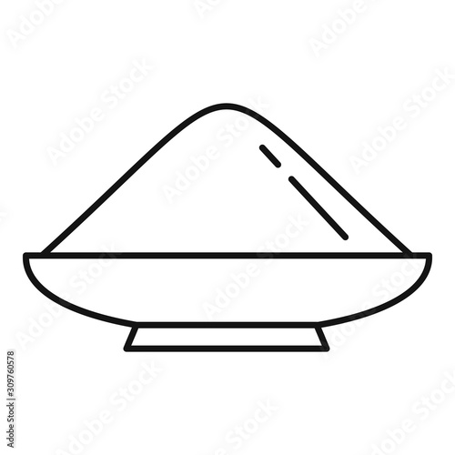 Flour plate icon. Outline flour plate vector icon for web design isolated on white background