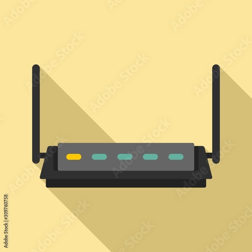 Firewall router icon. Flat illustration of firewall router vector icon for web design