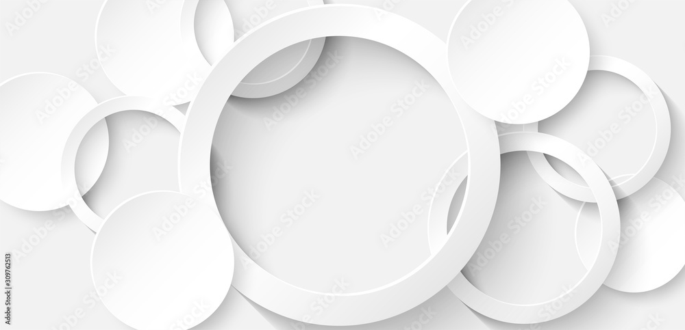 Abstract. Circle white Background ,light and shadow. Vector. - obrazy, fototapety, plakaty 