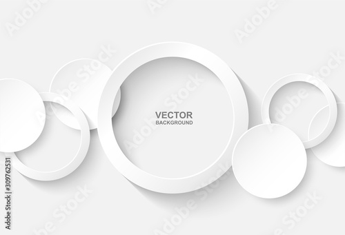 Abstract. Circle white Background ,light and shadow. Vector.