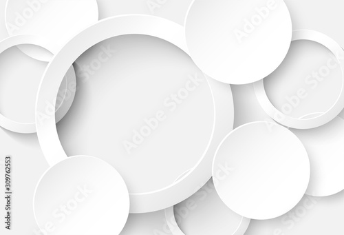 Abstract. Circle white Background ,light and shadow. Vector.