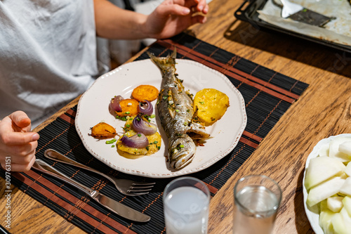 Turkish Bluefish with Raki / Lufer Fish photo