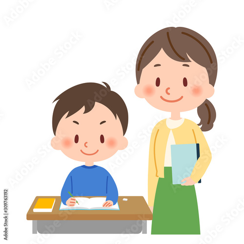 勉強　教師と生徒