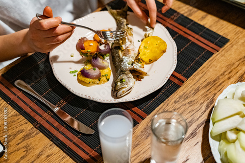 Turkish Bluefish with Raki / Lufer Fish photo