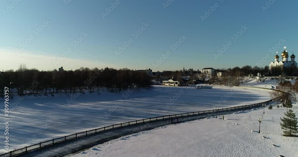 City of Yaroslavl on Strelka. At the confluence of two rivers: the Volga and Kotorosli. City of Yaroslavl on Strelka. At the confluence of two rivers: the Volga and Kotorosli.