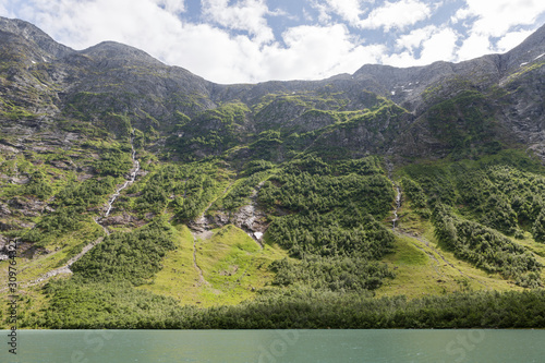 Landschaft am Boyabreen Gletscher im Jostedalsbreen Nationalpark, Norwegen photo