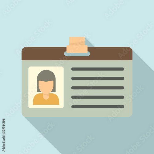 Office id card icon. Flat illustration of office id card vector icon for web design