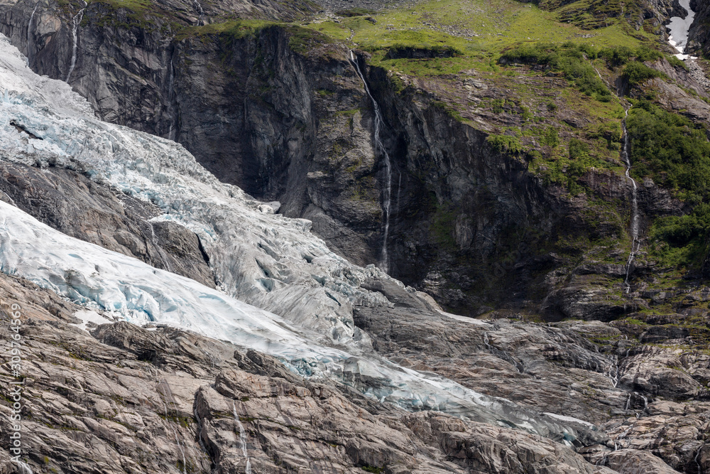 Detail vom Boyabreen Gletscher im Jostedalsbreen Nationalpark, Norwegen
