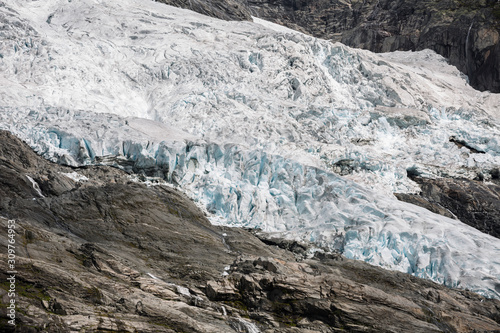 Detail vom Boyabreen Gletscher im Jostedalsbreen Nationalpark, Norwegen photo