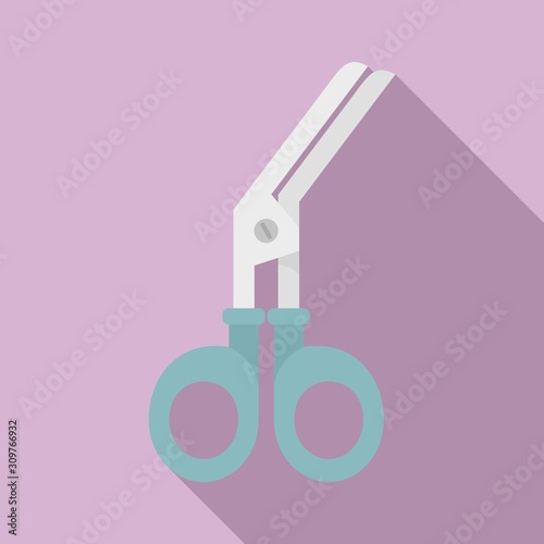 Medical scissors icon. Flat illustration of medical scissors vector icon for web design