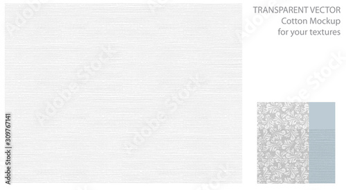  Light pattern with cotton or linen texture. Vector background for your design with transparent shadows.