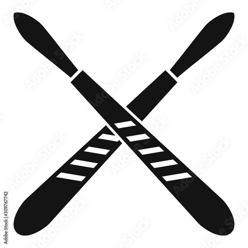 Crossed scalpel icon. Simple illustration of crossed scalpel vector icon for web design isolated on white background