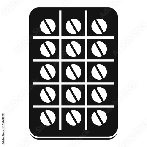 Round pills package icon. Simple illustration of round pills package vector icon for web design isolated on white background