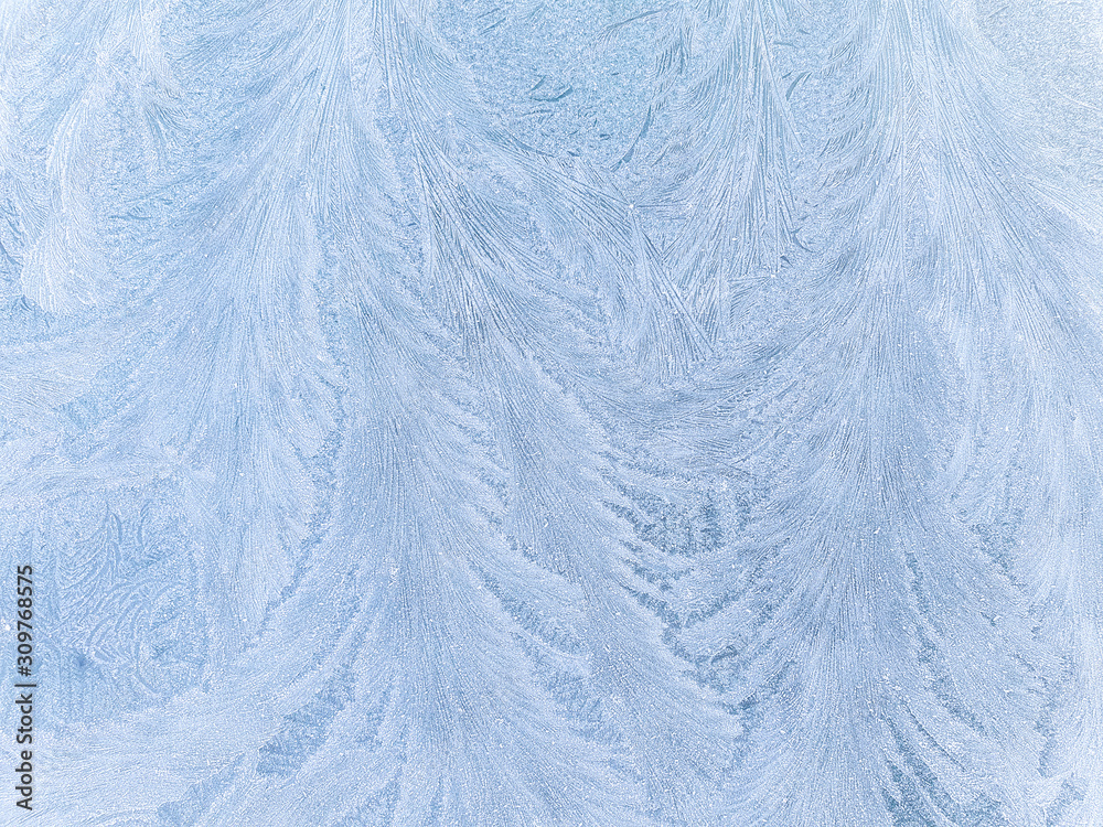 Close up of frost patterns on a window screen Close up of frost patterns on a window screen