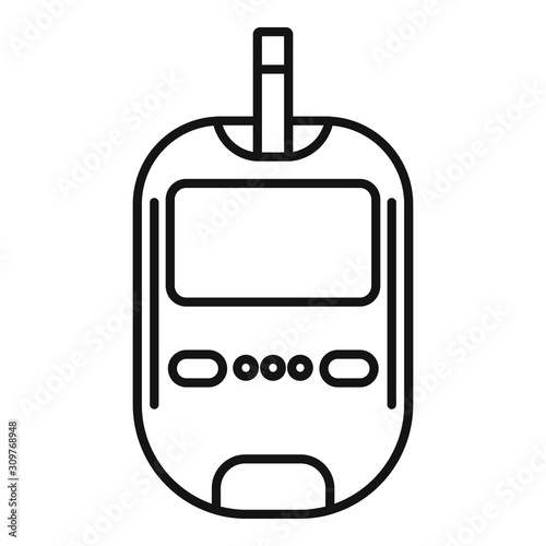 Glucose meter icon. Outline glucose meter vector icon for web design isolated on white background