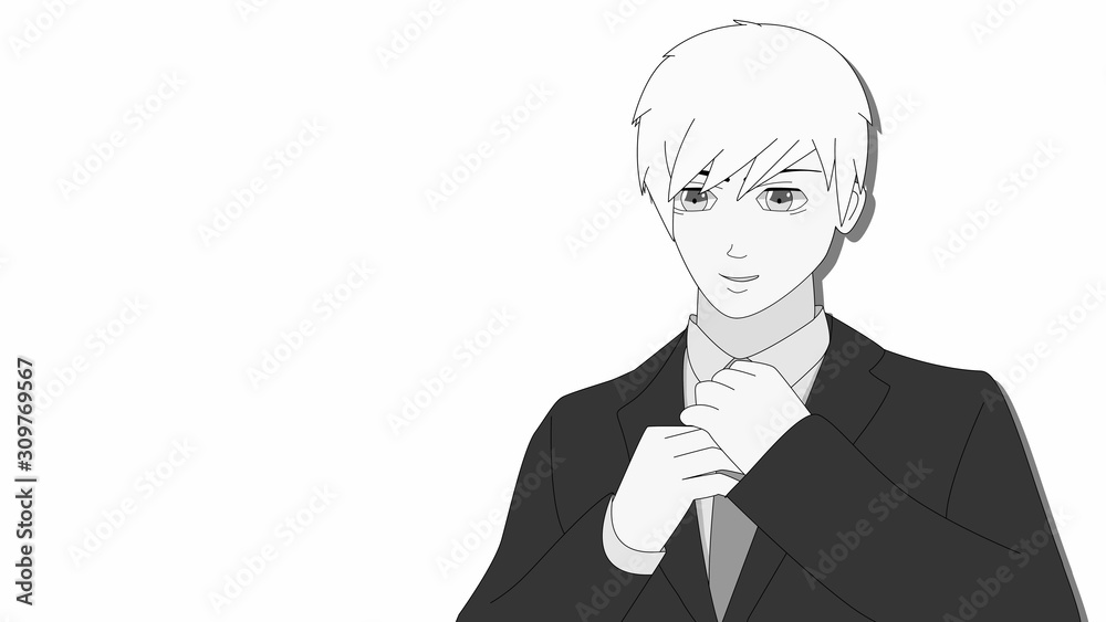 Male Anime Side View Drawing by Zenna - DragoArt