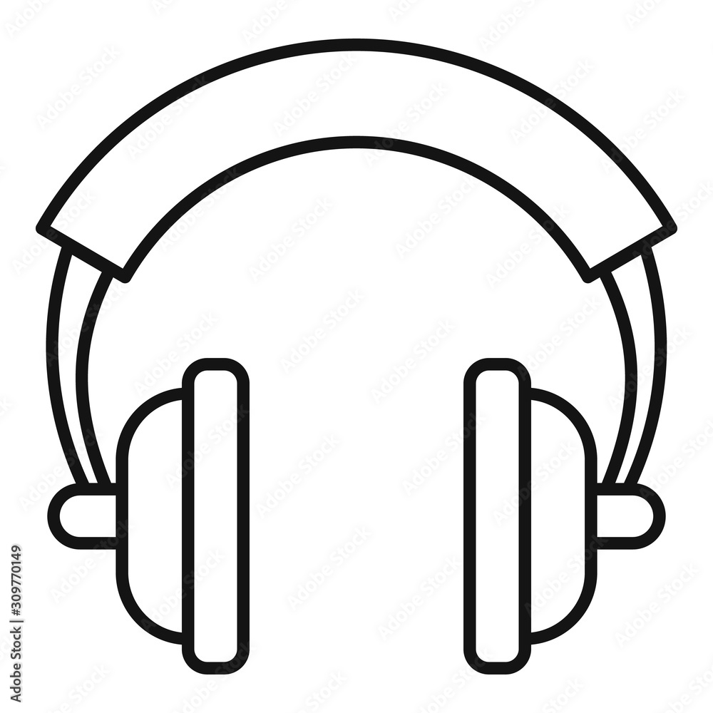 Dj headphones icon. Outline dj headphones vector icon for web design isolated on white background Dj headphones icon. Outline dj headphones vector icon for web design isolated on white background