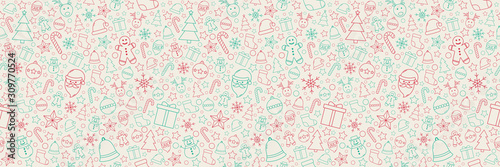 Xmas pattern with festive ornaments. Christmas pattern. Vector