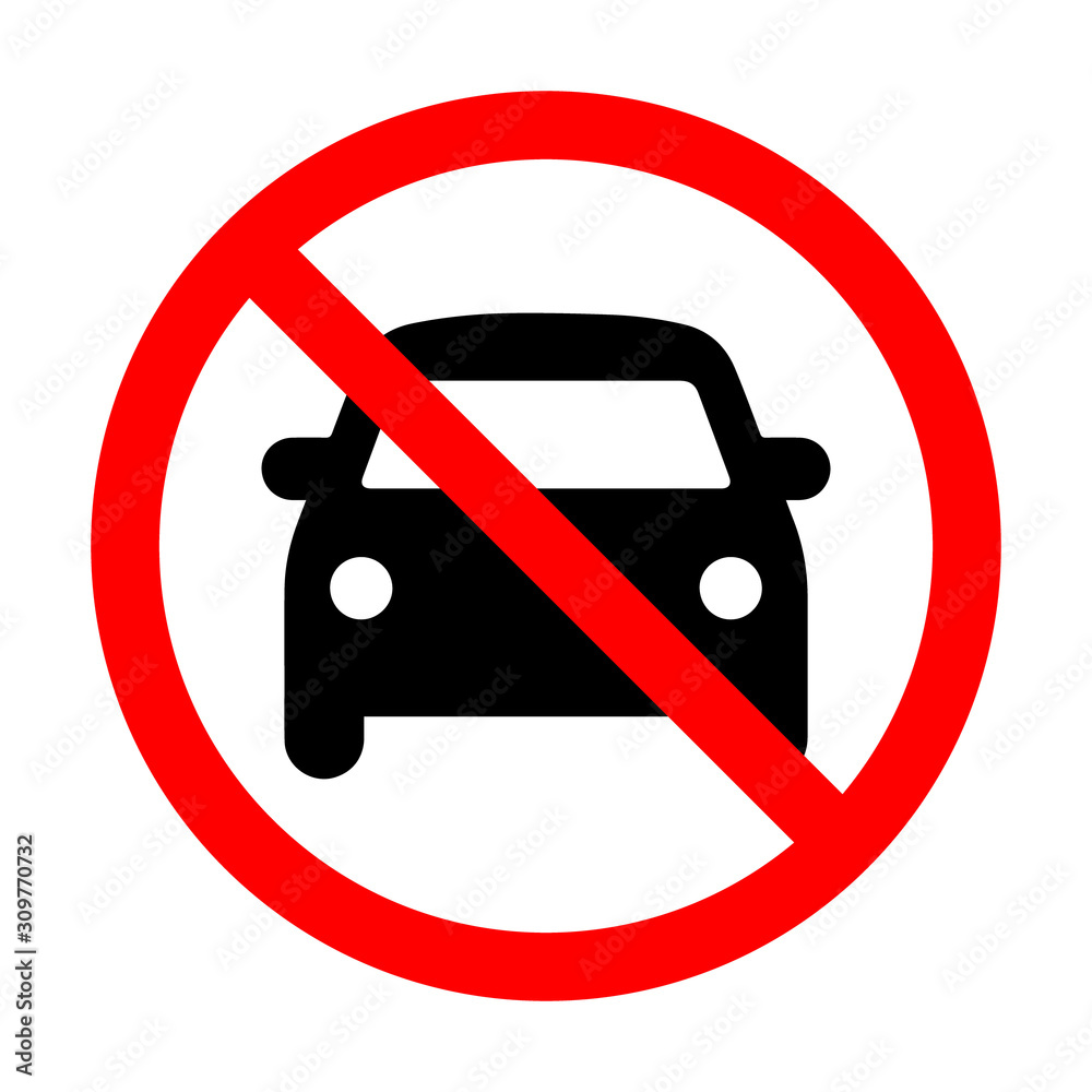 no car allowed forbidden sign car silhouette logo symbol no car allowed forbidden sign car silhouette logo symbol