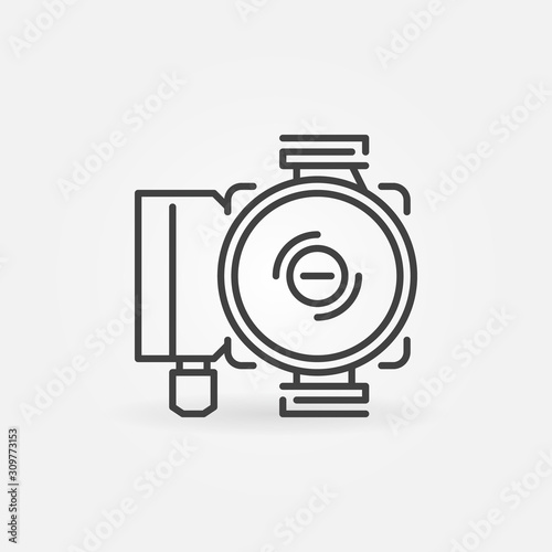 Circulator pump vector concept icon or symbol in thin line style