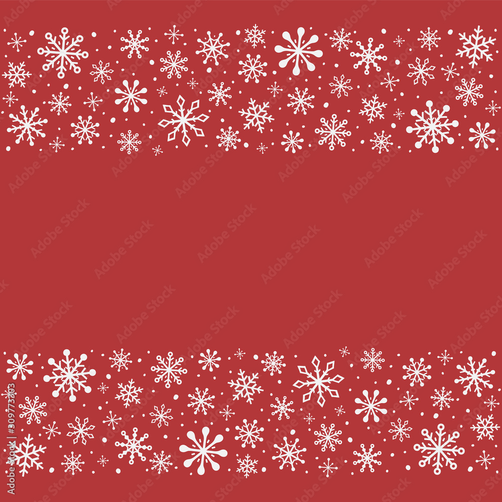 Christmas background with hand drawn snowflakes and copyspace. Winter decoration. Vector Christmas background with hand drawn snowflakes and copyspace. Winter decoration. Vector