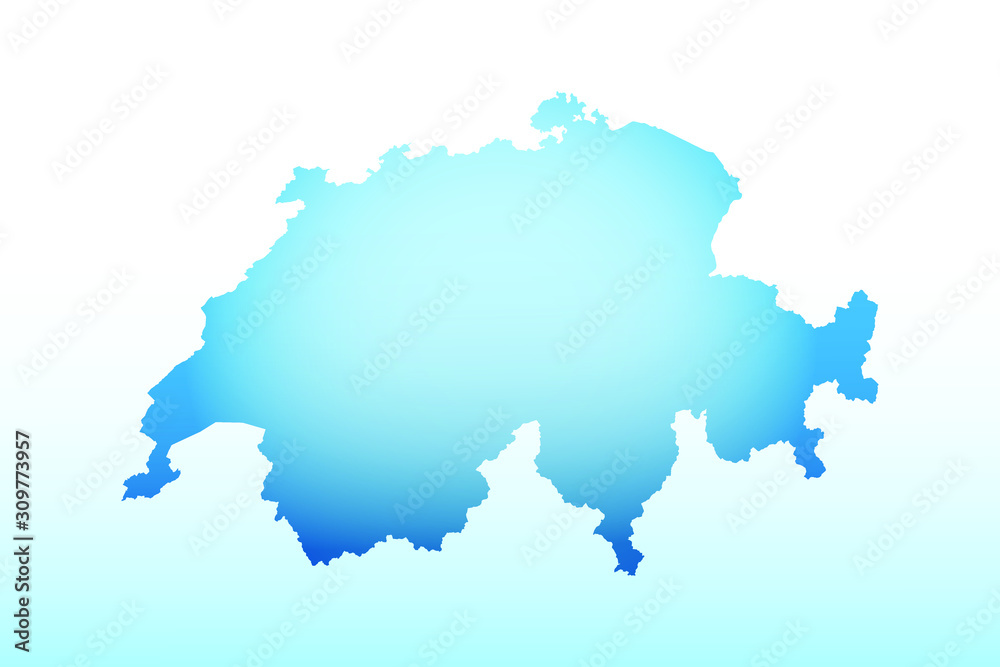 Blue Switzerland map ice with dark and light effect vector on light background illustration