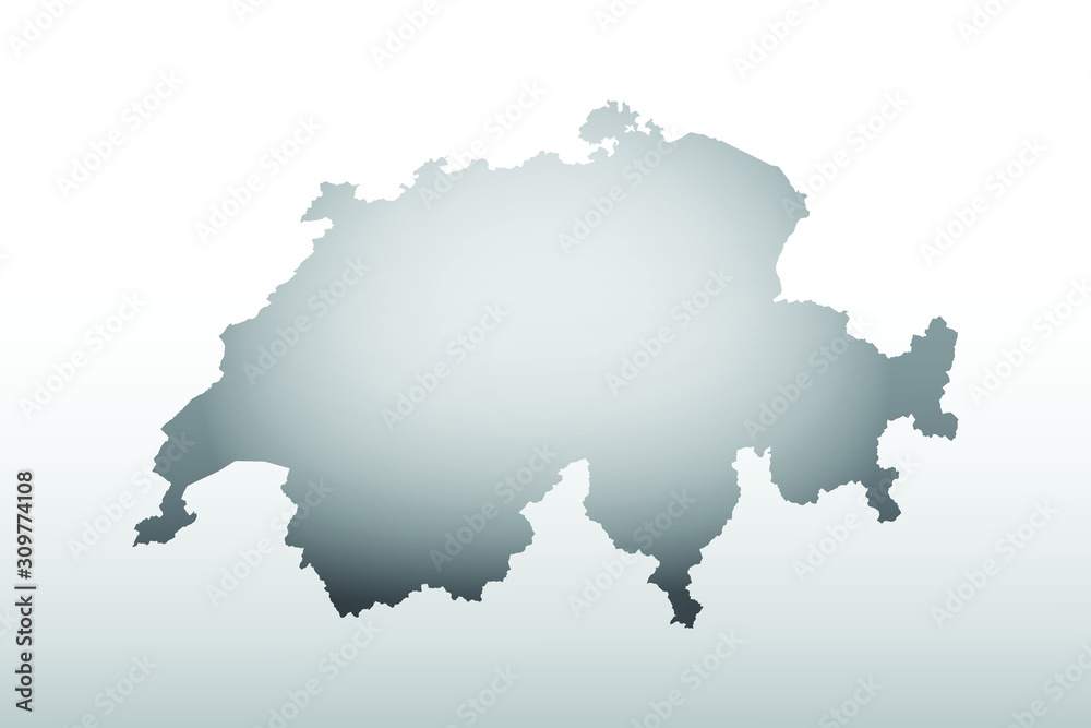 Gray color Switzerland map with dark and light effect vector on light background illustration Gray color Switzerland map with dark and light effect vector on light background illustration