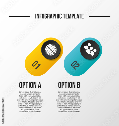 Colorful infograph with business symbols. Vector