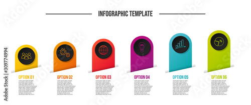 Company milestone with business icons - company timeline. Vector