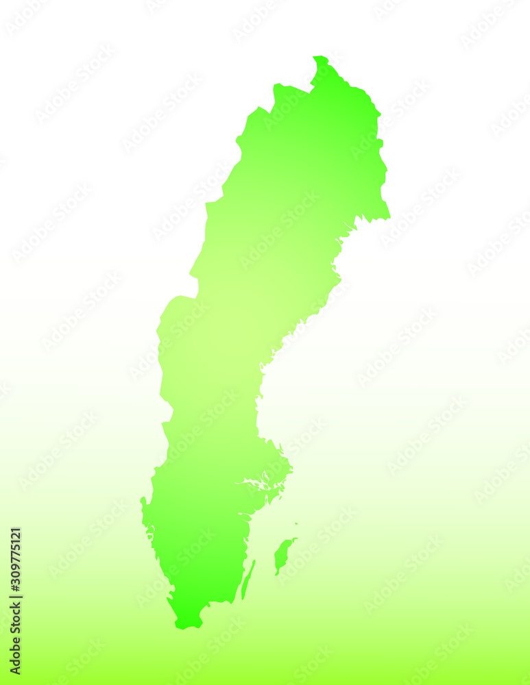 Sweden map using green color with dark and light effect vector on light background illustration Sweden map using green color with dark and light effect vector on light background illustration