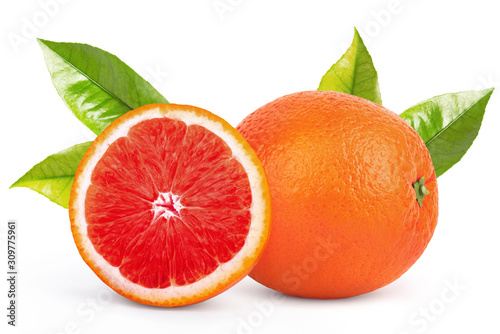 Grapefruit isolated on white background, clipping path, full depth of field.