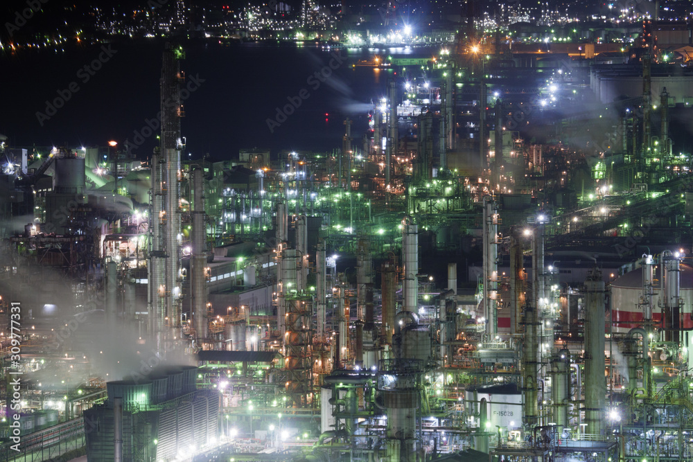 夜の工場地帯 夜の工場地帯