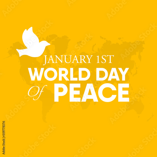 Vector illustration on the theme of World day of Peace on January 1st.