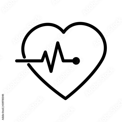Hearth Pulse Icon Vector Simple Design