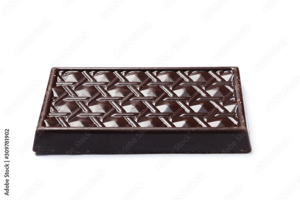 Black chocolate bar isolated on a white background. Black chocolate bar isolated on a white background.